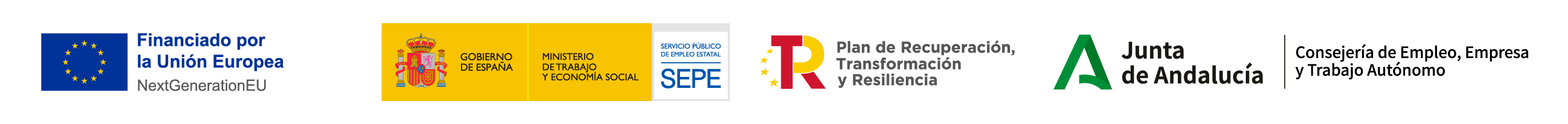 logotipos Next generation, Gobierno España, Plan Recuperación, Junta de Andalucía